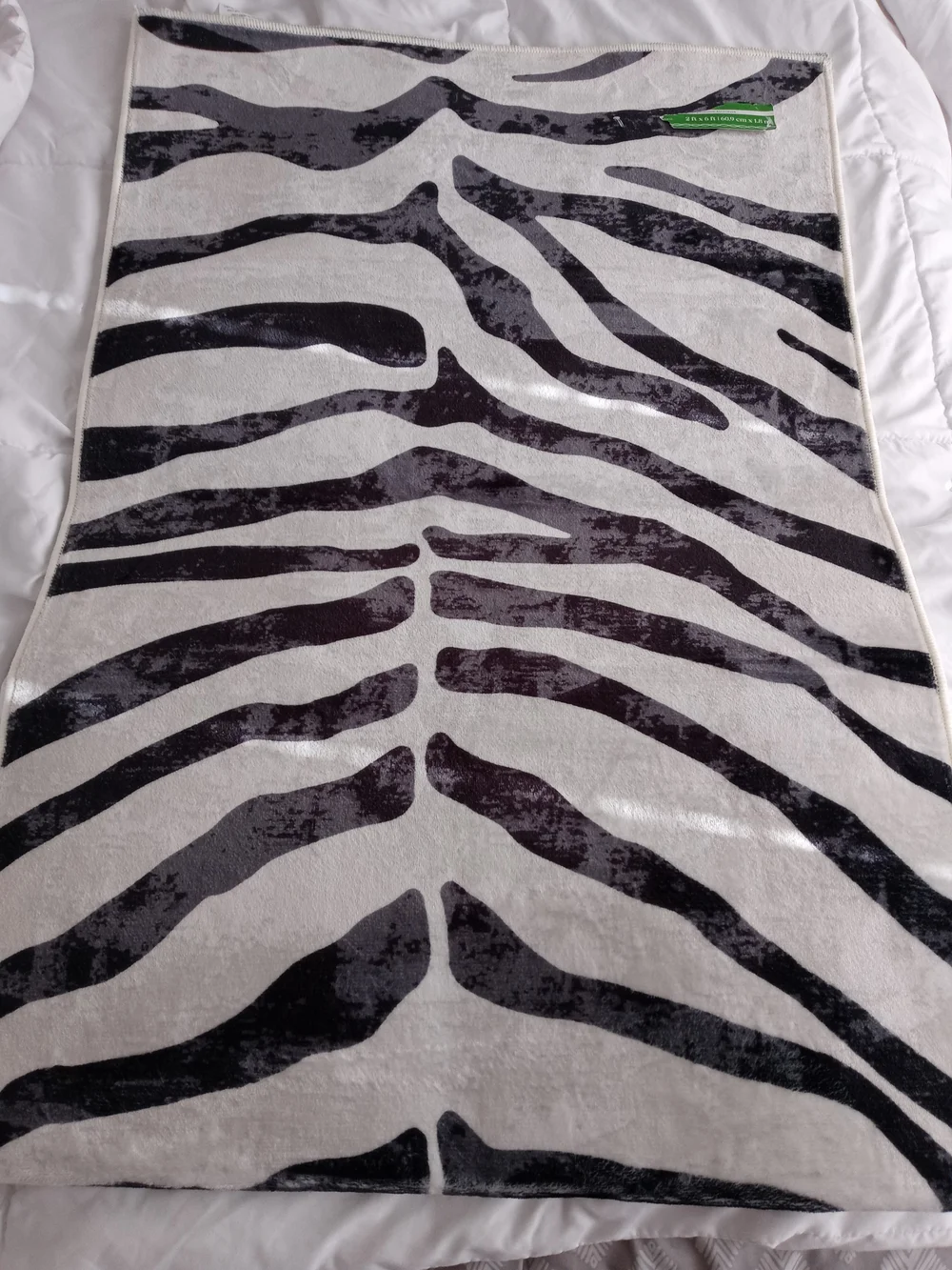 Ashland Black and White Zebra Print Indoor Mat
